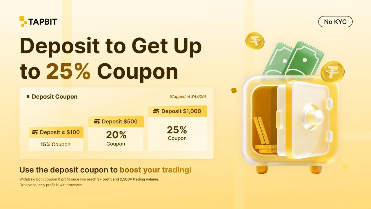 Tapbit Deposit to Get up to 25% Coupon